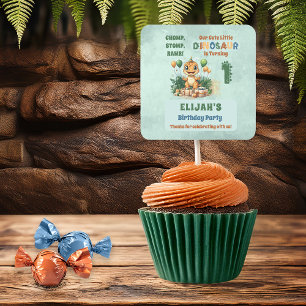 Adesivo Quadrado Festa de primeiro aniversario Bonito do Menino Din