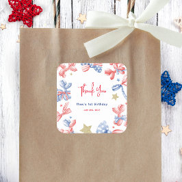 Adesivo Quadrado Festa de primeiro aniversario de Arco de Balão de