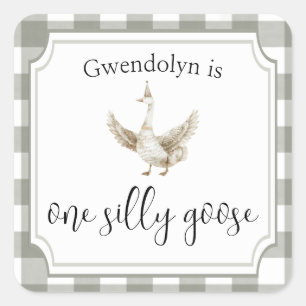 Adesivo Quadrado Festa de primeiro aniversario de um Bobo de Gado