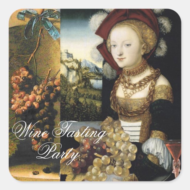 ADESIVO QUADRADO FESTA DE PROVANDO DE VINHOS ANTICOS DE UVAS (Frente)