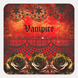 Adesivo Quadrado Festa de vampiro assustador do Halloween