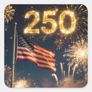 Adesivo Quadrado Festa dos 250 Anos da Bandeira Americana