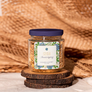 Adesivo Quadrado Festa Dourada de 5 de Casamento de Hydrangea