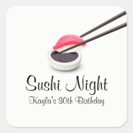 Adesivo Quadrado Festa Noite de Sushi