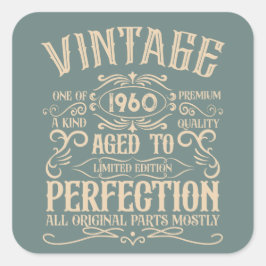 Adesivo Quadrado Festa personalizada de uísque de aniversário de vi