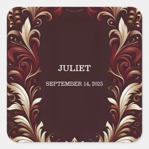 Adesivo Quadrado Festa Rústica Ousada Chá de Noiva Espanhol Rústico