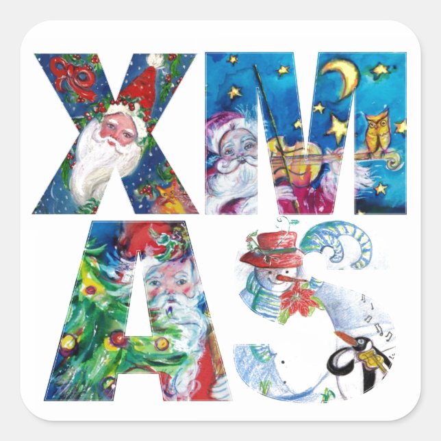 ADESIVO QUADRADO FESTA XMAS DE PAPAIS NOEIS MUSICAIS / SERENADE DO  (Frente)