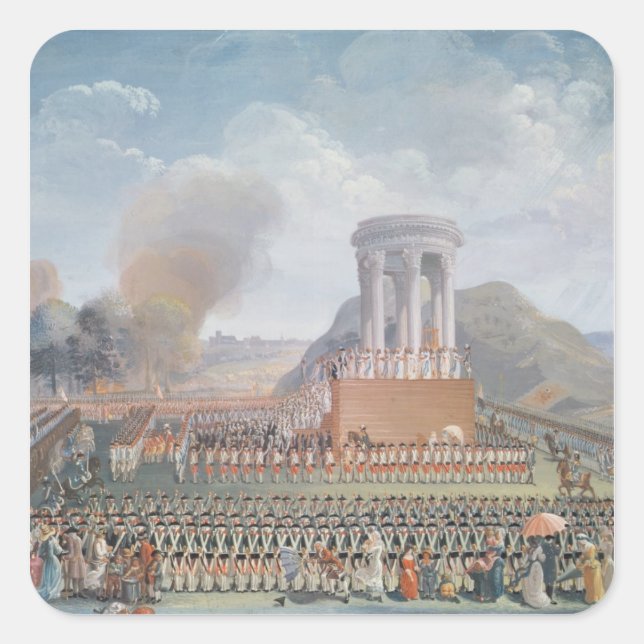 Adesivo Quadrado Festival da Federação, 14 de julho de 1790 (Frente)