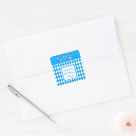 Adesivo Quadrado Festival de Cerveja Alemã Nome Personalizado Oktob