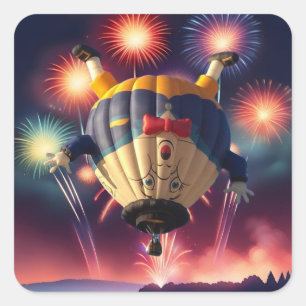 Adesivo Quadrado Festival dos Balões de Ar Quente Lago Havasu