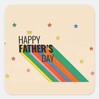 Adesivo Quadrado Festive Father's Day Star & Stripe Sticker