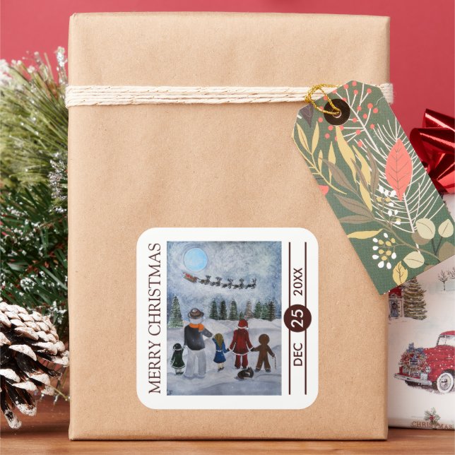 Adesivo Quadrado Festive Friends Christmas (Feriado)