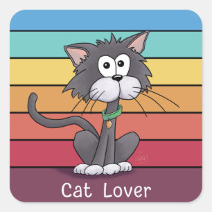 Adesivo Quadrado Festivo Cat Lover