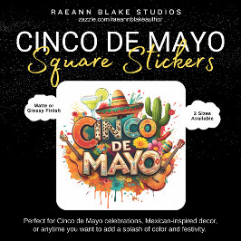 Adesivo Quadrado Festivo de Cinco de Mayo