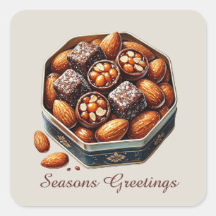 Adesivo Quadrado Festivo doce Seasons Saudações Natal
