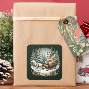 Adesivo Quadrado Festivo Feliz Natal Cretador
