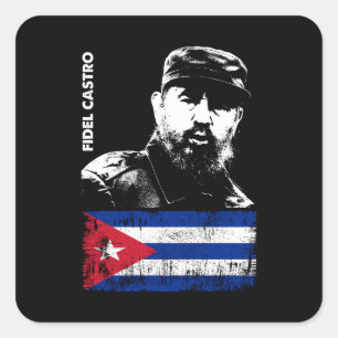 Adesivo Quadrado Fidel Castro Cuba Revolution Bandeira Cubana