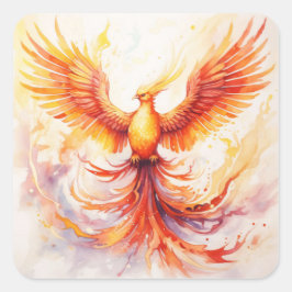 Adesivo Quadrado Fiery Pheonix Flying Ascensão dos Ashes