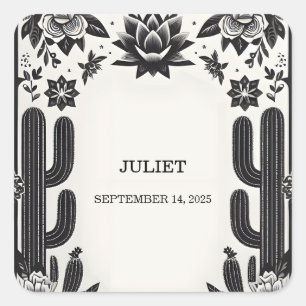 Adesivo Quadrado Fiesta Cactus Love In Bloom Mexicanos Chá de panel