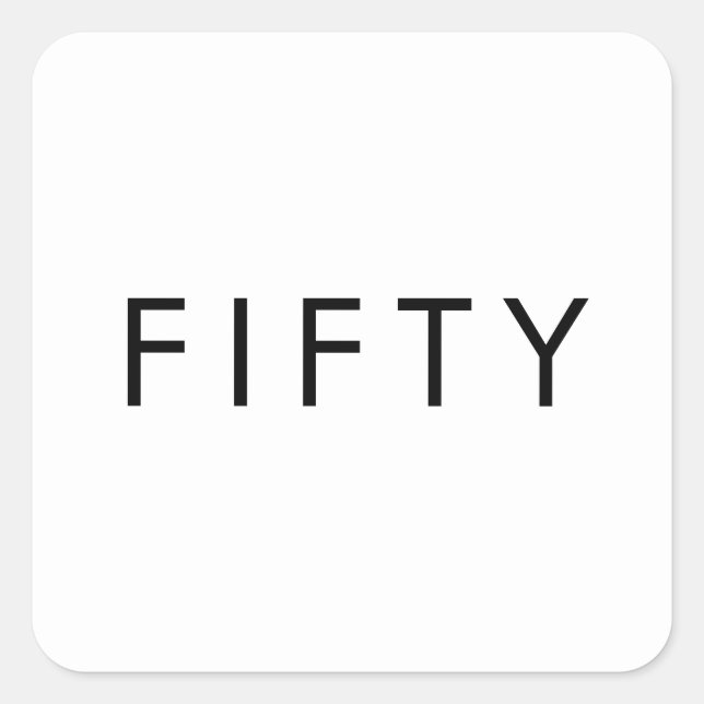 Adesivo Quadrado Fifty 50th Birthday Party (Frente)