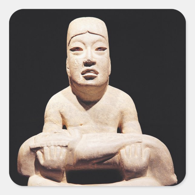 Adesivo Quadrado Figura de pernas cruzadas segurando um bebê, Olmec (Frente)