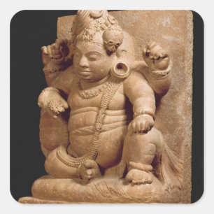 Adesivo Quadrado Figura de Siva como Vamana, Maharashtra de Mansar
