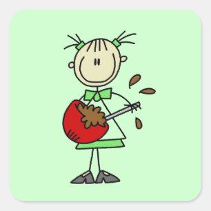 Adesivo Quadrado Figura massa de mistura da vara do padeiro