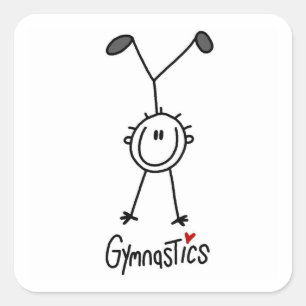 Adesivo Quadrado Figura simples Gymnast da vara
