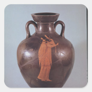 Adesivo Quadrado Figura vermelha amphora do sótão