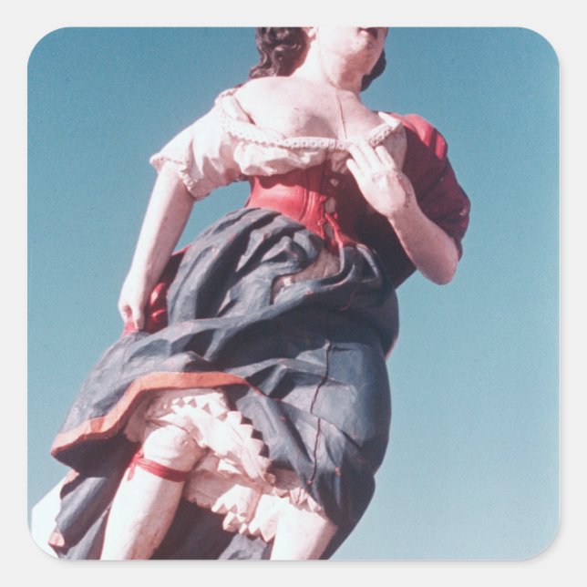 Adesivo Quadrado Figurehead de navio à vela desconhecido (Frente)