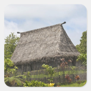 Adesivo Quadrado Fiji, Ilha Viti Levu. Centro Cultural Polinésio