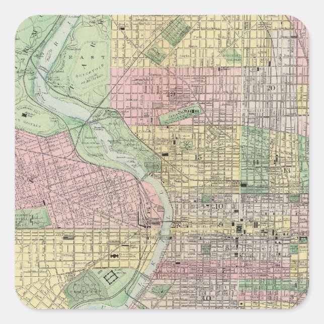 Adesivo Quadrado Filadélfia, Camden (Frente)