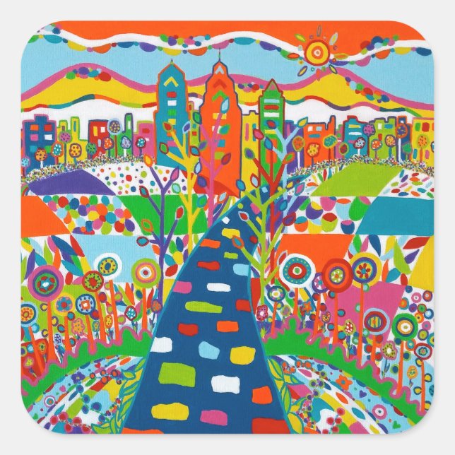 Adesivo Quadrado Filadélfia, PA Sticker (Frente)