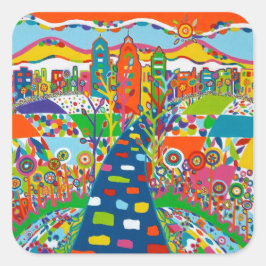 Adesivo Quadrado Filadélfia, PA Sticker