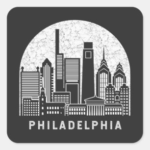 Adesivo Quadrado Filadélfia Pennsylvania Skyline