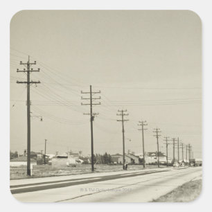 Adesivo Quadrado Fileira da eletricidade Pólos