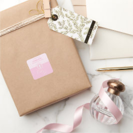 Adesivo Quadrado Filha de Deus Personalizada do Batismo Rosa Crianç