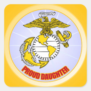 Adesivo Quadrado Filha orgulhosa do USMC