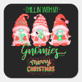 Adesivo Quadrado FILHEM COM MEUS GNOMES, natal engraçado