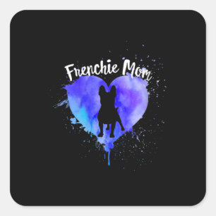Adesivo Quadrado Filhote Mãe Filha De Cachorro Francês Mãe De Pe
