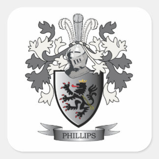 Adesivo Quadrado Fillips Family Crest Casaco de Braços