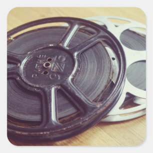 Adesivo Quadrado Filme de rolo de cinema vintage