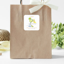 Adesivo Quadrado Fim de Semana de Solteira Elegante Margs & Matrimo