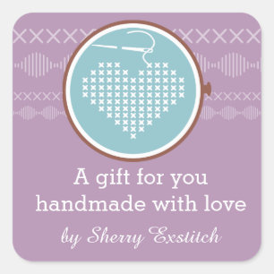 Adesivo Quadrado Fio de agulha de bordado cruzado