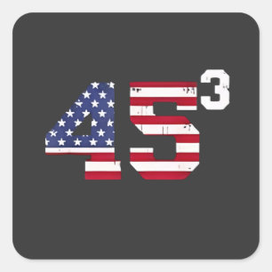 Adesivo Quadrado Fique com 45 Pro Trump USA Flag 4 de 4 de julho