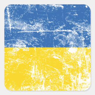 Adesivo Quadrado Fique com a Ucrânia, invadida pela Rússia 2022
