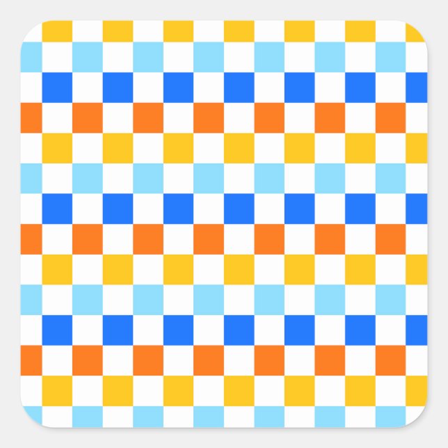 Adesivo Quadrado Fire and ice checkerboard pattern (Frente)