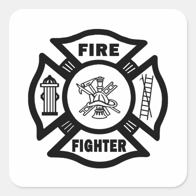 Adesivo Quadrado Fire Fighter Maltês (Frente)