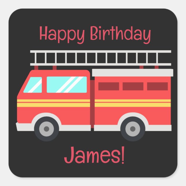 Adesivo Quadrado Firecaminhão Personalizado (Frente)