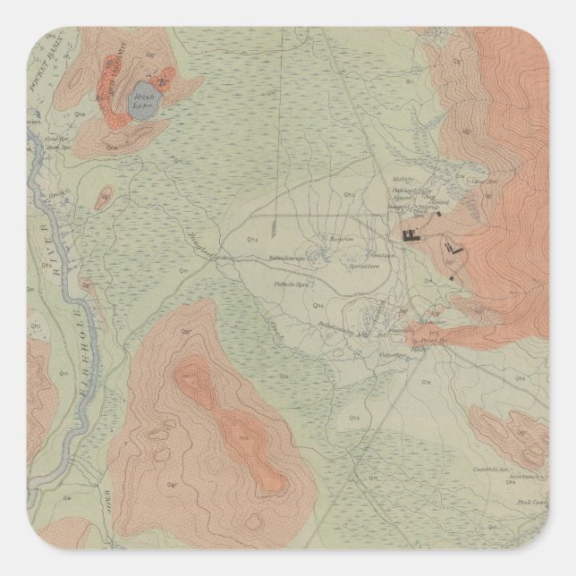 Adesivo Quadrado Firehole Geyser Basin (Frente)